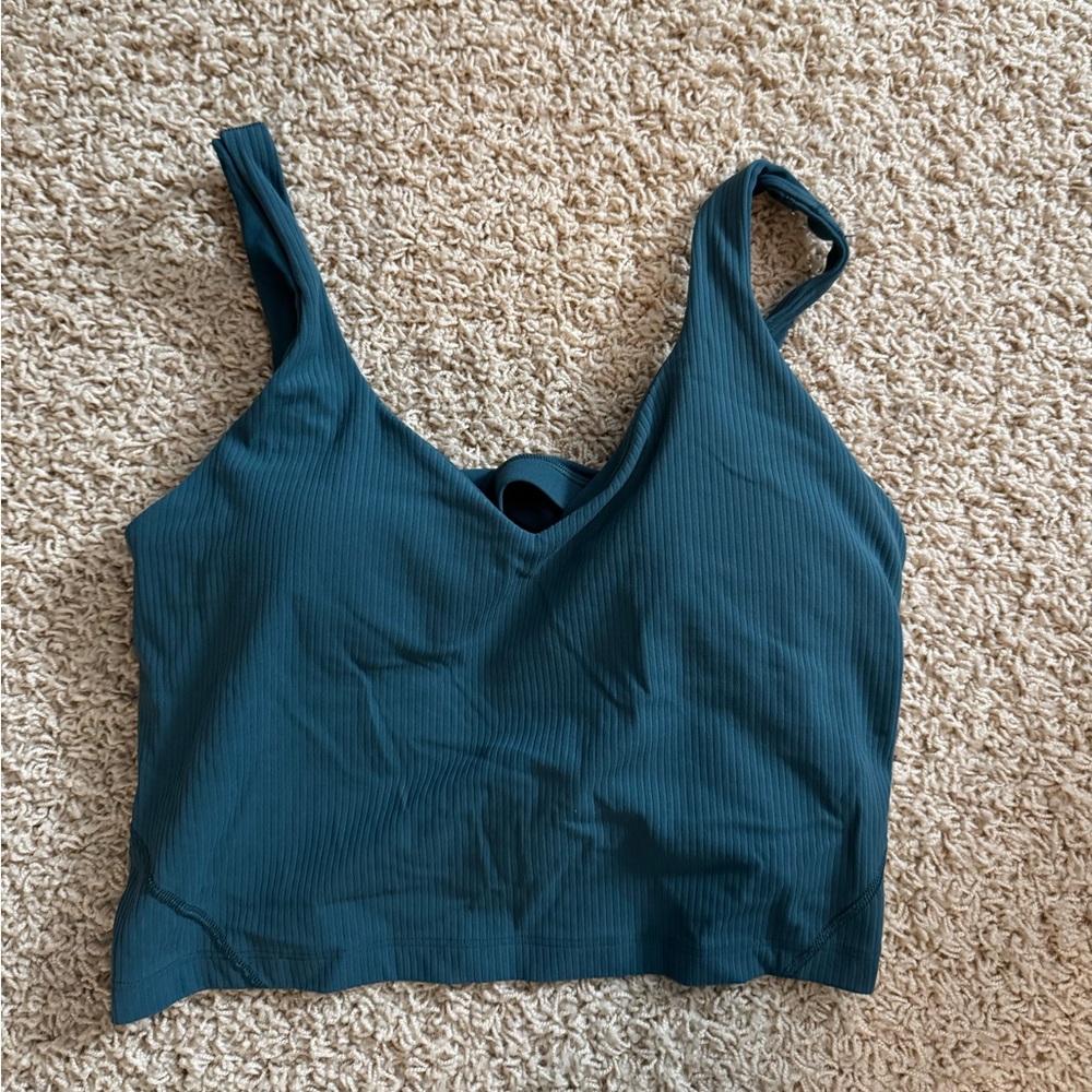 lululemon athletica teal ribbed align tank